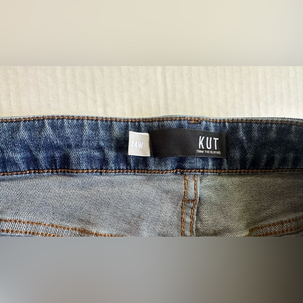 Kut Jeans Womens 24W Blue Medium Wash Rachael Mom‎ Jeans Distressed - Picture 3 of 8